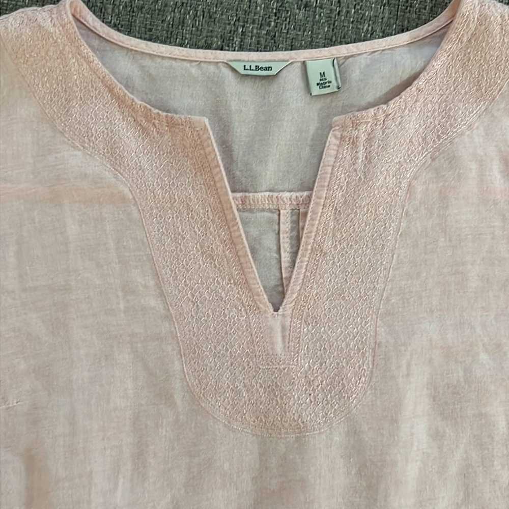 L.L. Bean LLBEAN Pink Linen and Cotton Tunic Top … - image 8