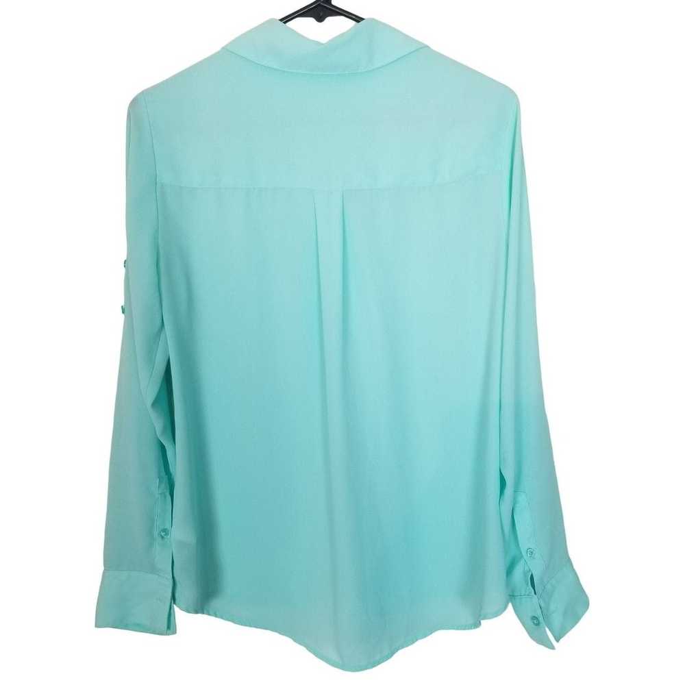 Express Express Womens S Blue Green Long Roll Tab… - image 8