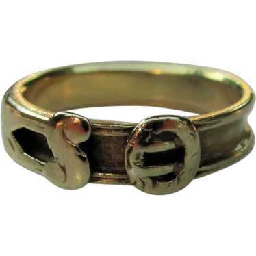 Antique Victorian 18K Buckle Ring 19th Century