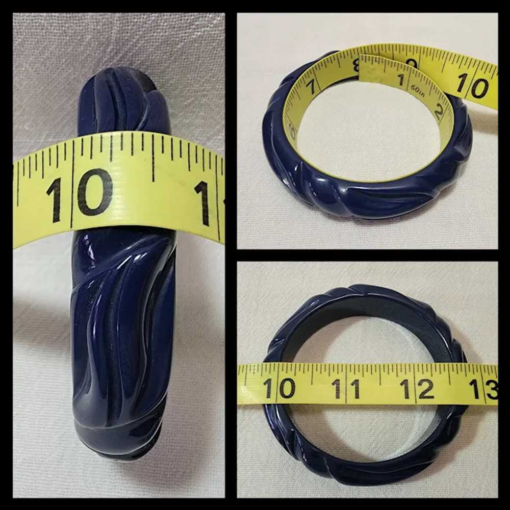 Molded cobalt blue plastic bangle bracelet - image 2