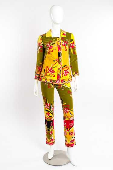 PUCCI Floral Velvet Jacket & Pant Suit