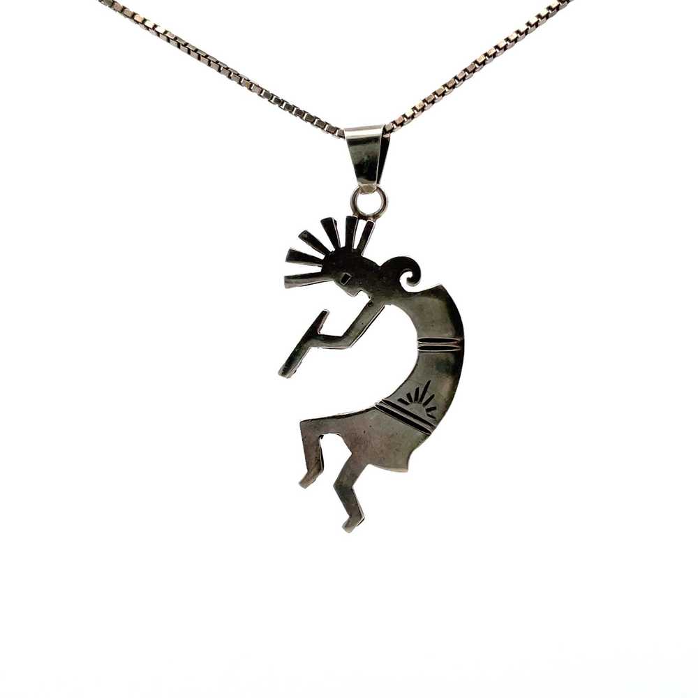 Sterling Silver Large Kokopelli 18" Necklace - image 1