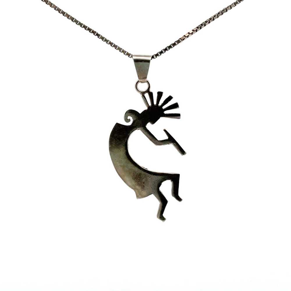 Sterling Silver Large Kokopelli 18" Necklace - image 2