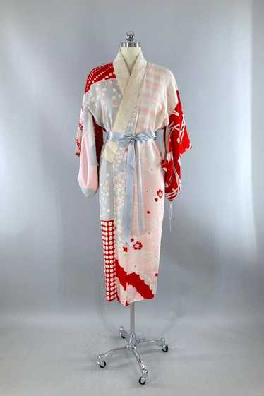 vintage silk kimono red - Gem