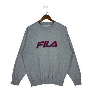 Fila Vintage Fila Sweatshirt Crewneck Grey Big Lo… - image 1