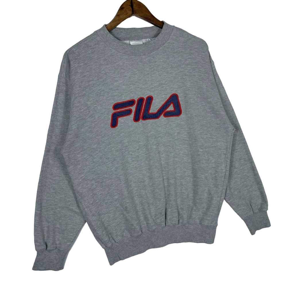 Fila Vintage Fila Sweatshirt Crewneck Grey Big Lo… - image 2