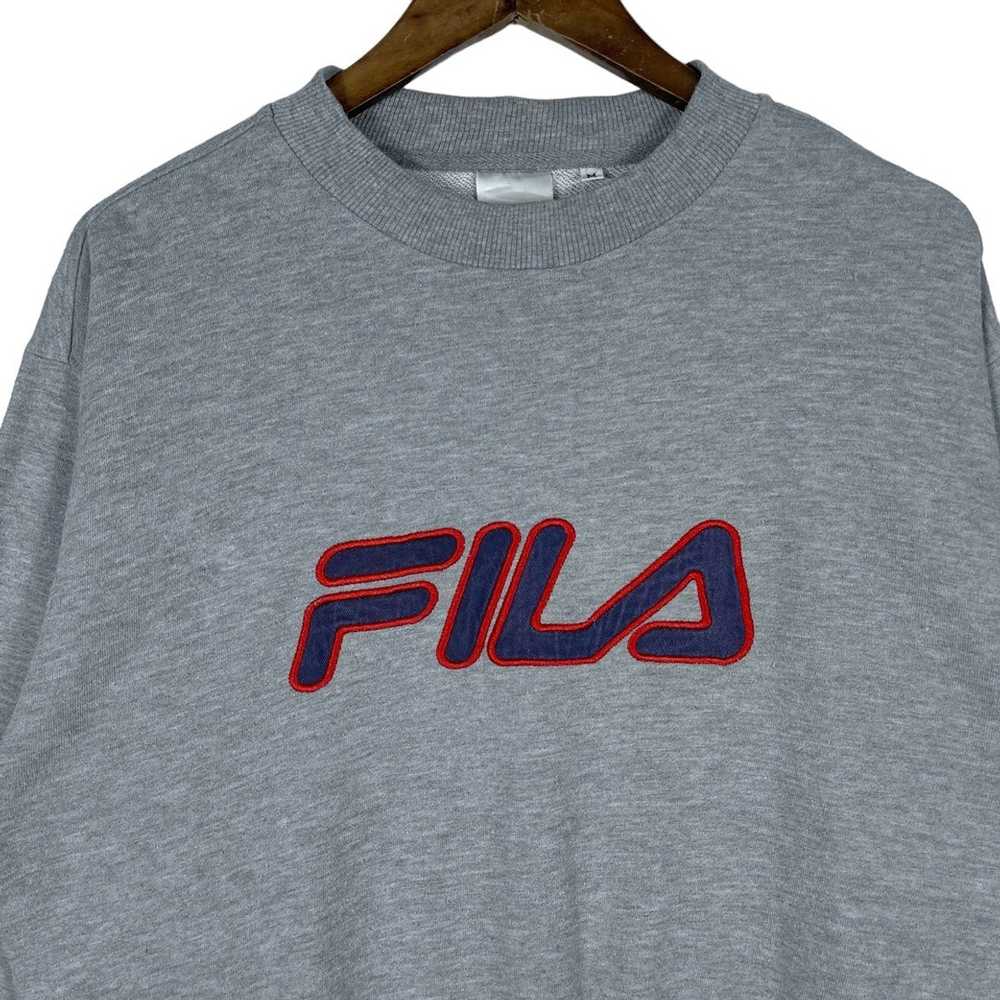 Fila Vintage Fila Sweatshirt Crewneck Grey Big Lo… - image 4