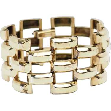 Vintage heavy modern wide 12k gold filled bracelet