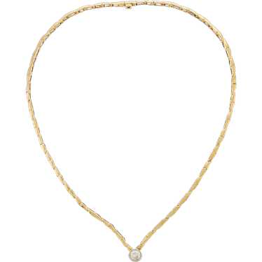 Fantastic Italian-Made Diamond Solitaire Necklace 