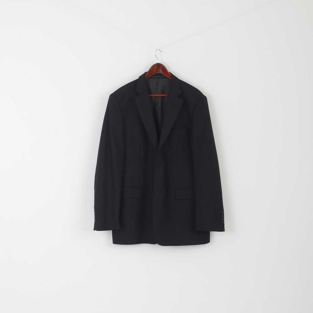 Vintage Hugo James Men 44 Blazer Black Wool Vinta… - image 1