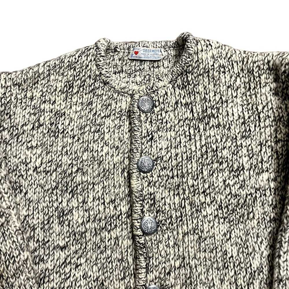 Vintage 60s/70s VTG Gray Wool Chunky Knit Obermey… - image 3