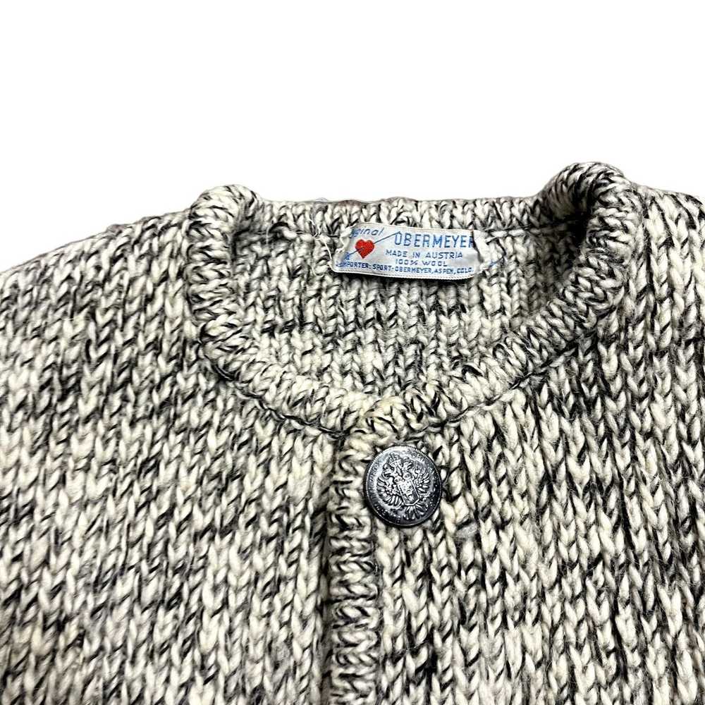 Vintage 60s/70s VTG Gray Wool Chunky Knit Obermey… - image 6