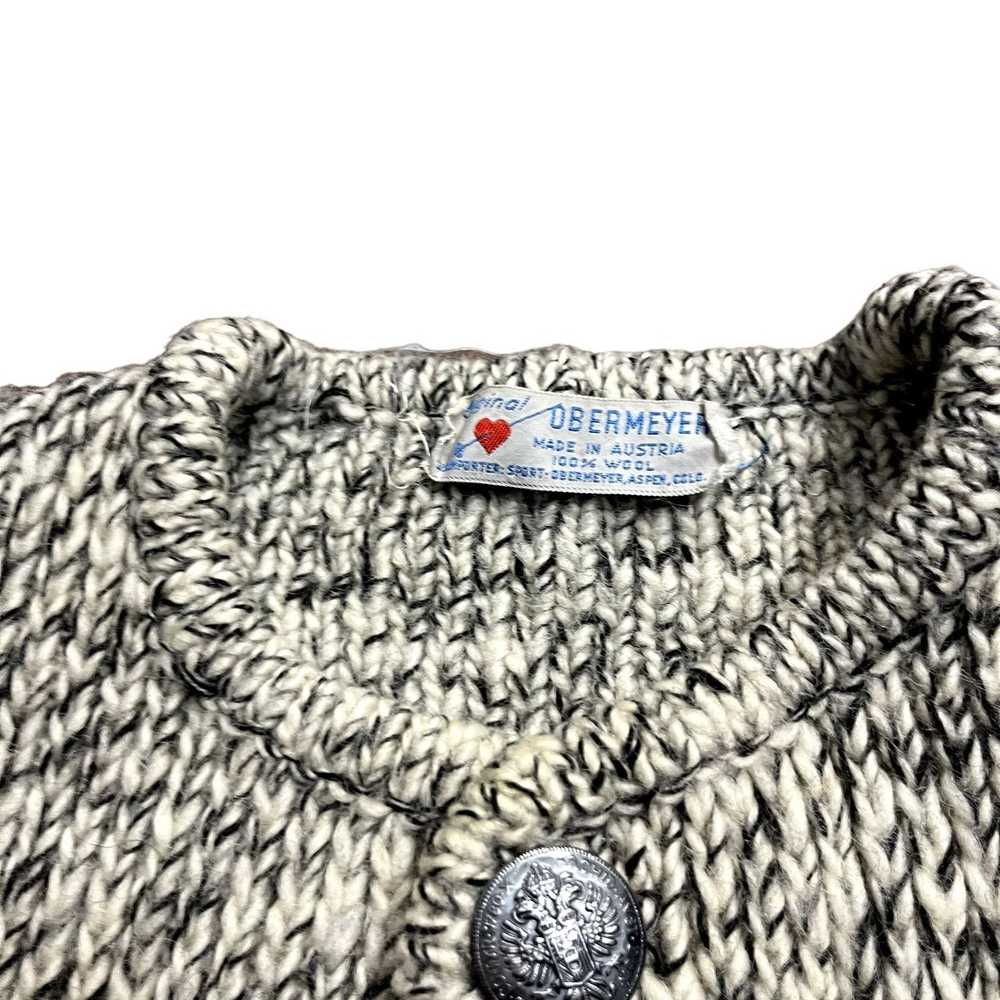 Vintage 60s/70s VTG Gray Wool Chunky Knit Obermey… - image 8