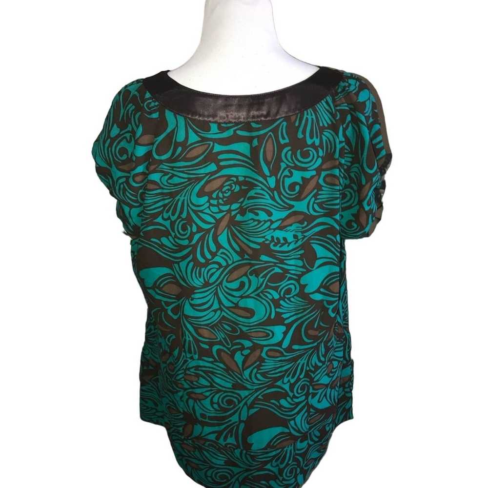 Apt. 9 APT9 GREEN BLACK TAPESTRY PRINT PULLOVER B… - image 2