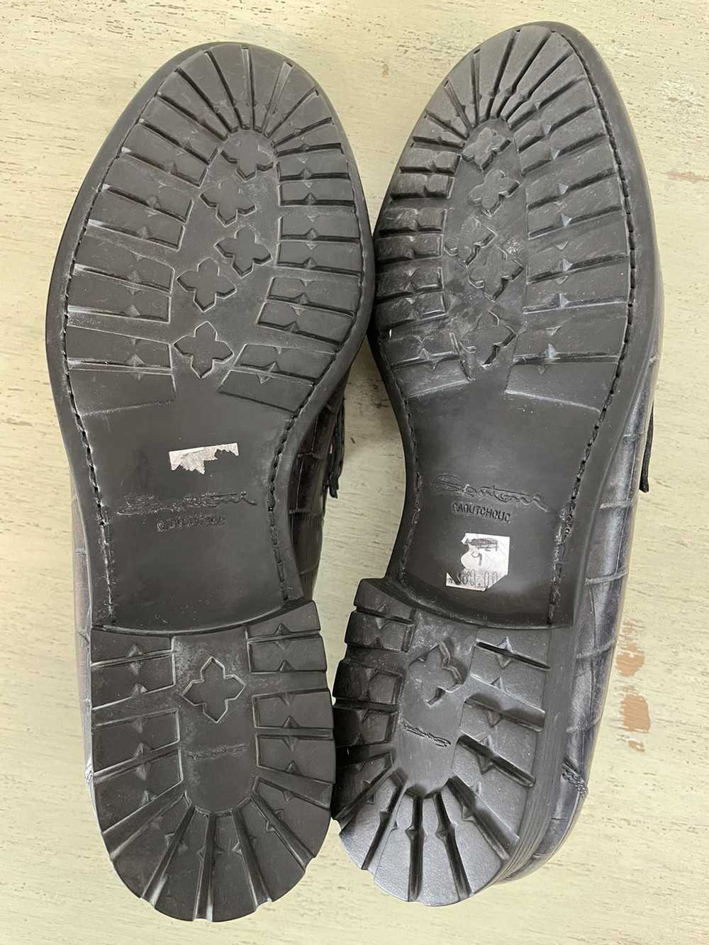 Santoni Crocodile Print Leather Loafers - image 7