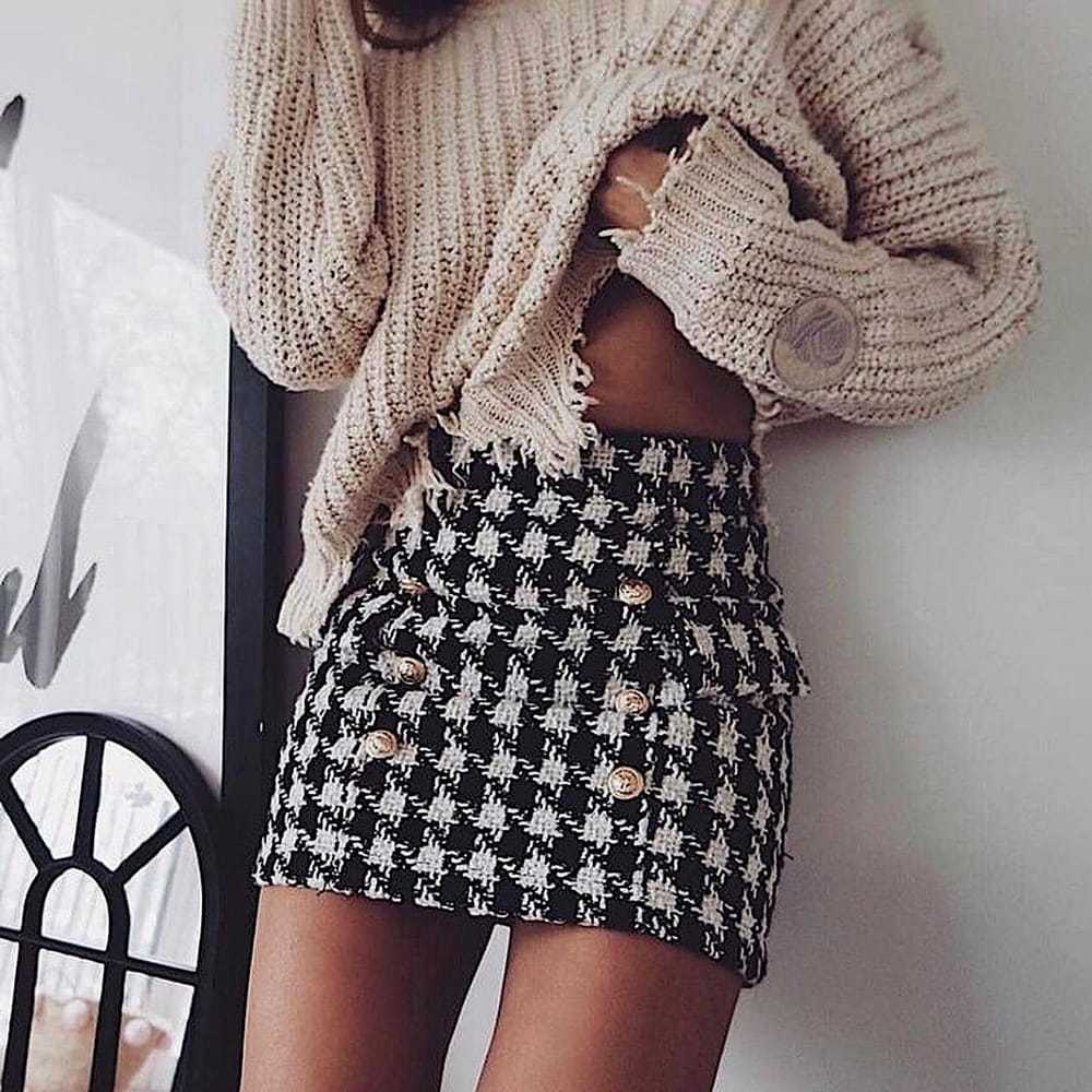 Balmain Wool mini skirt - image 4