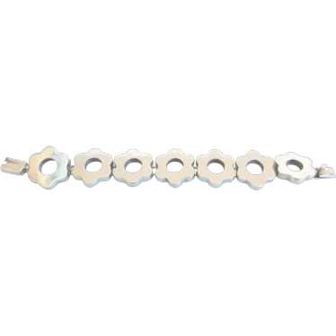 Modernist Sterling Silver Link Bracelet circa 50s' - image 1
