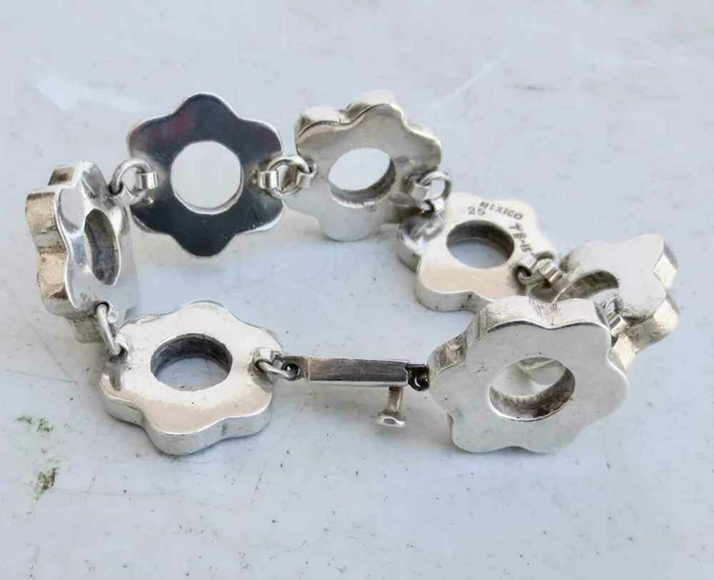Modernist Sterling Silver Link Bracelet circa 50s' - image 2