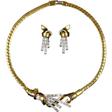 Crown Trifari Necklace Earrings Set