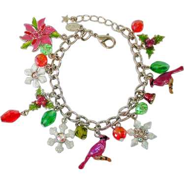 Red and Green Christmas Charm Bracelet