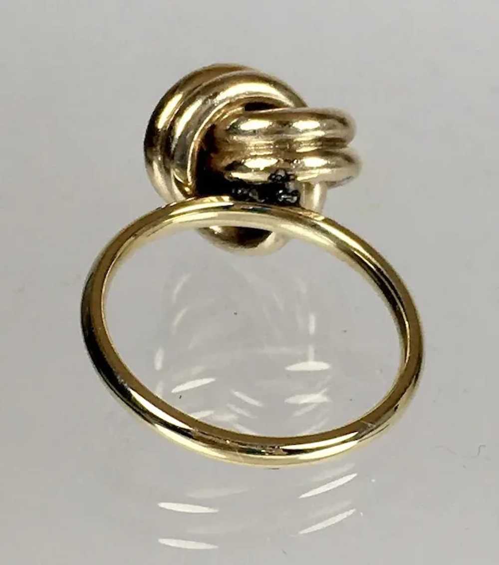 Lovely 14K Gold Dimensional Diamond Knot Ring - image 9