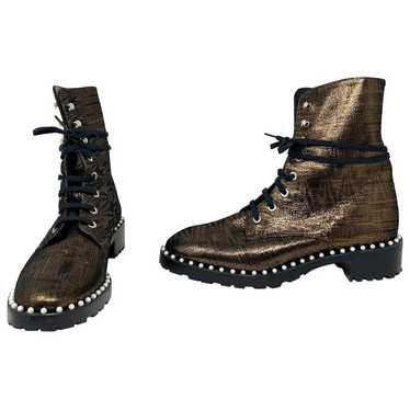 Stuart Weitzman Leather lace up boots - image 1