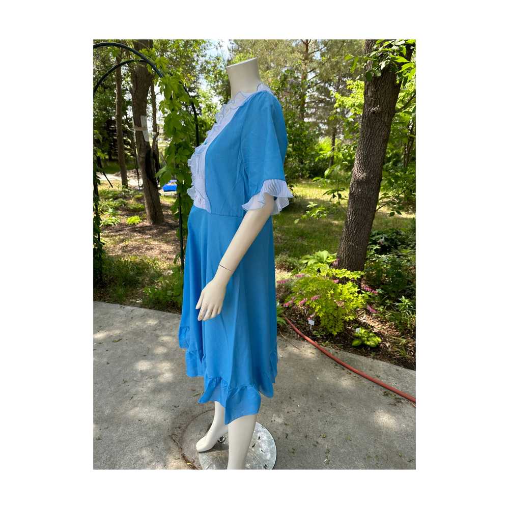 Vtg | 70s Marpem Night Gown Feminine Sky Blue wit… - image 8