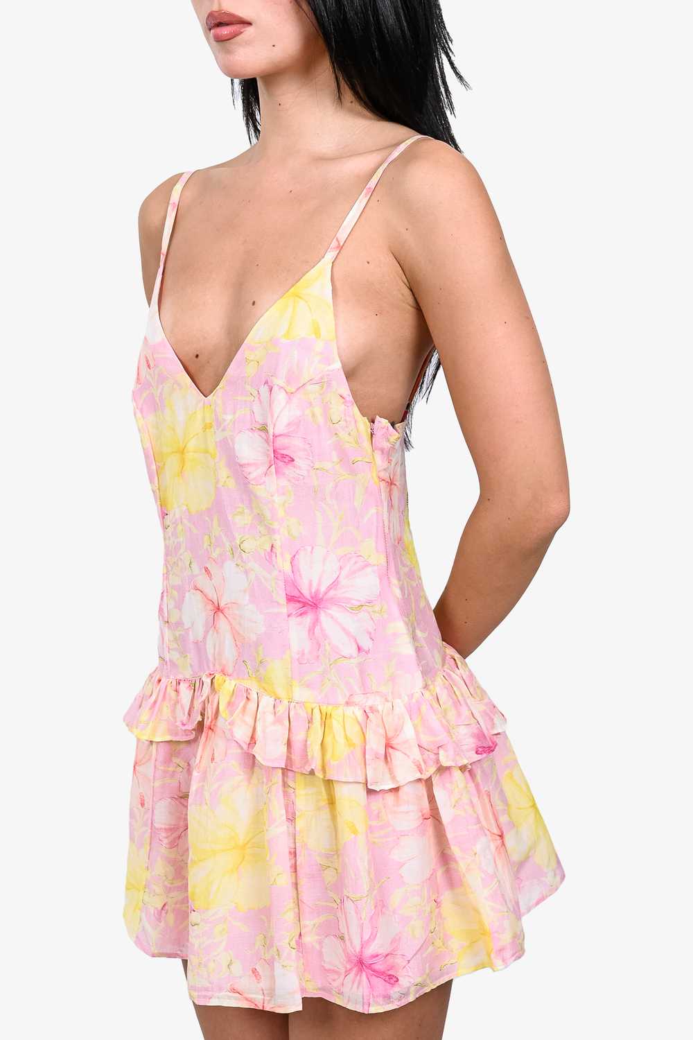 LoveShackFancy Pink/Yellow Floral 'Fabienne' Dres… - image 2