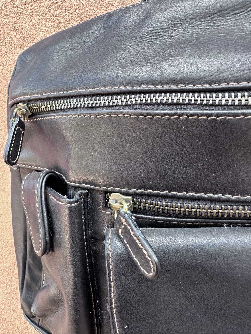 90's Black Leather Backpack/Purse - Multipocket - image 3