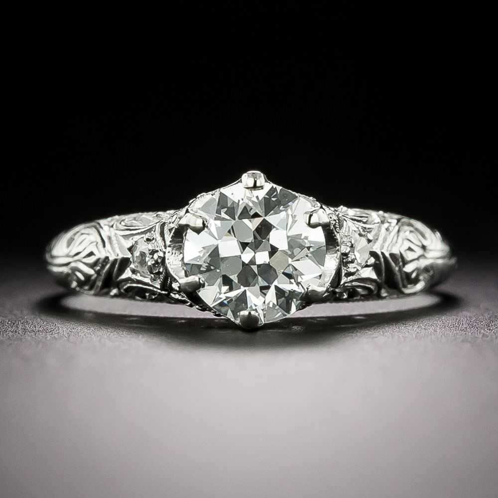 Edwardian .77 Carat Diamond Engagement Ring - image 1