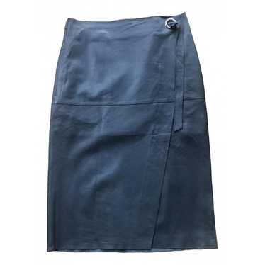 René Lezard Leather mid-length skirt