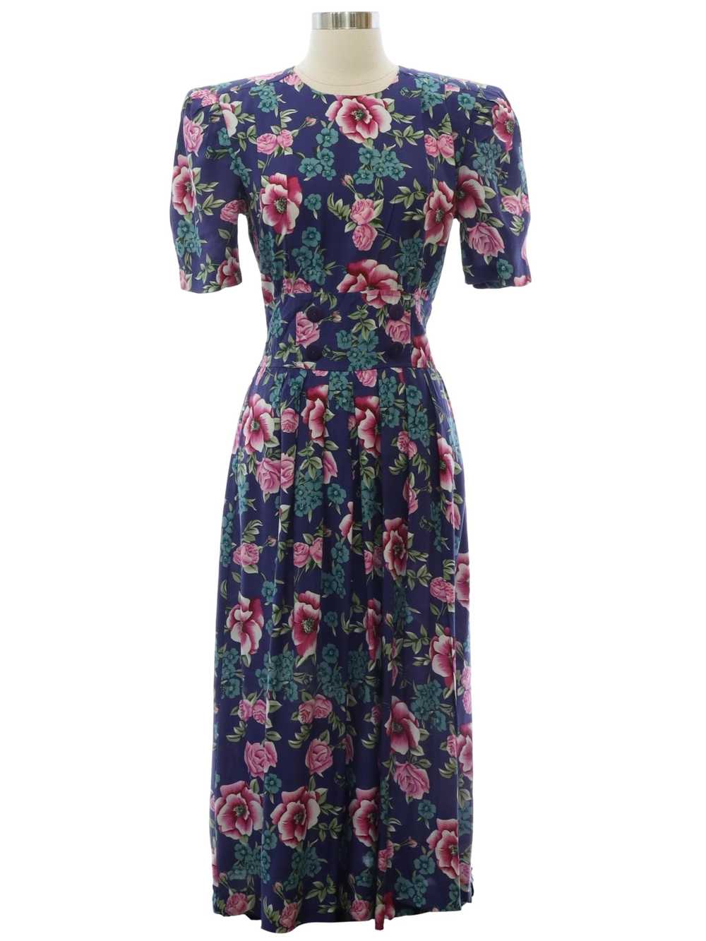 1990's Karin Stevens Rayon Dress - image 1