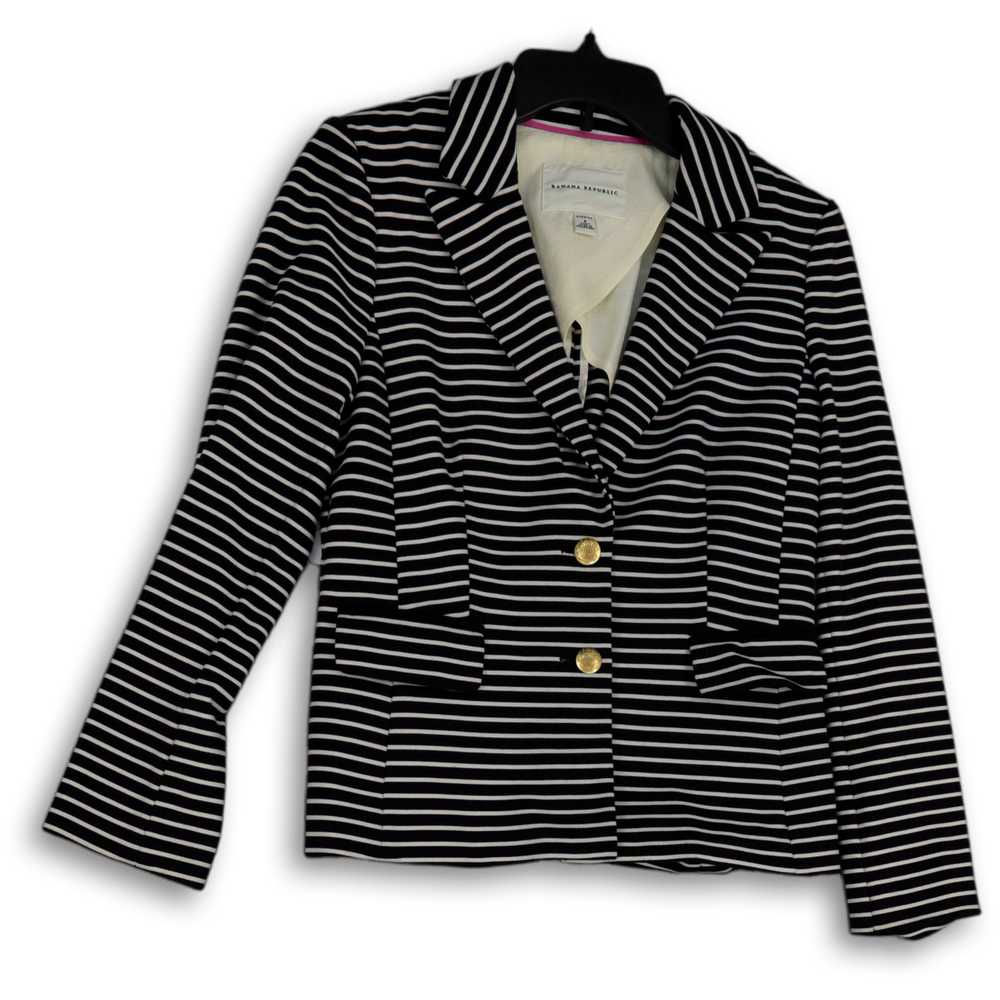 Banana Republic Womens Black White Striped Pocket… - image 1