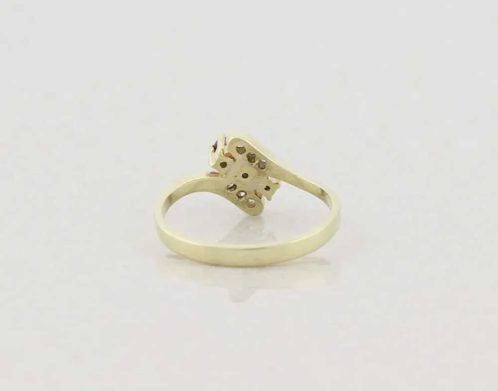 8k Yellow Gold Natural Ruby Diamond Ring Size 6 - image 7