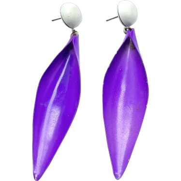 Vintage Purple Dangle Drop Earrings