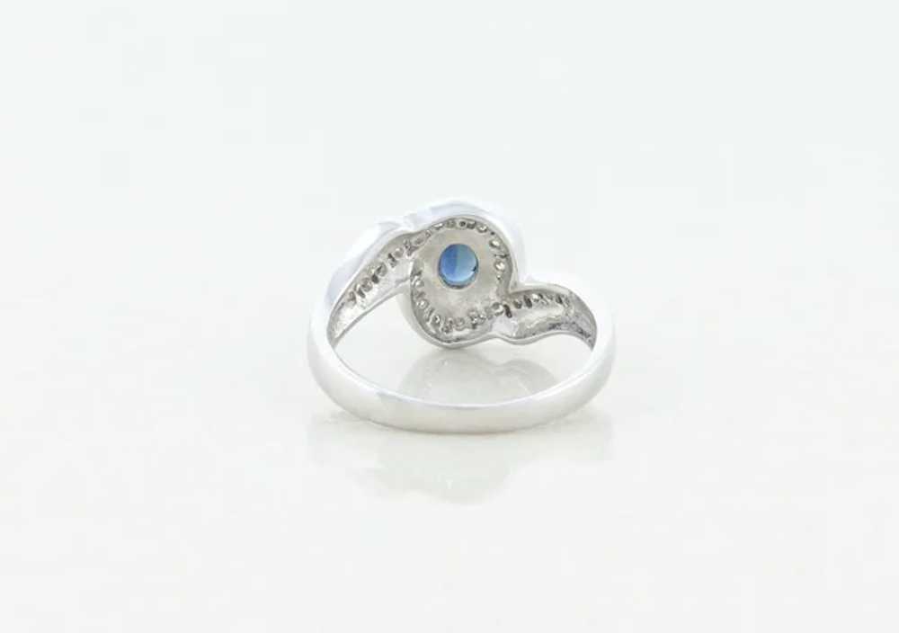 14k White Gold Natural Blue Sapphire and Diamond … - image 7