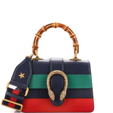 Gucci Dionysus Bamboo Top Handle Bag Colorblock Leather Large Black, Green,  Red