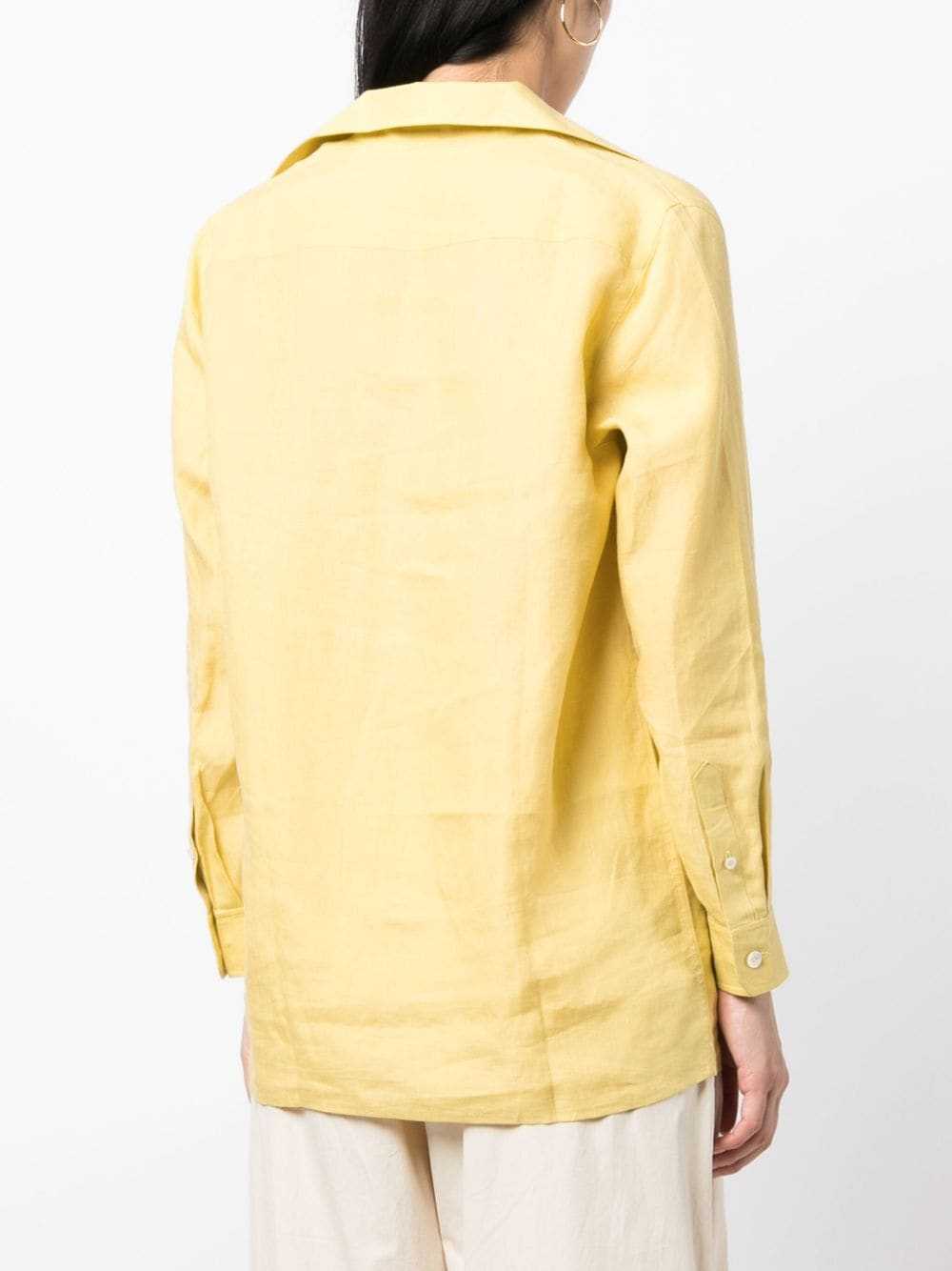 Hermès Pre-Owned 1990-2000s V-neck linen shirt - … - image 4