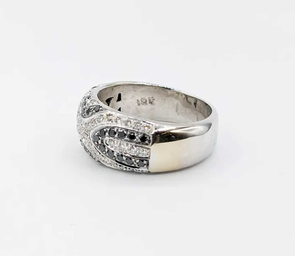 Vintage Black & White Pave Diamond Ring in 14KT W… - image 3