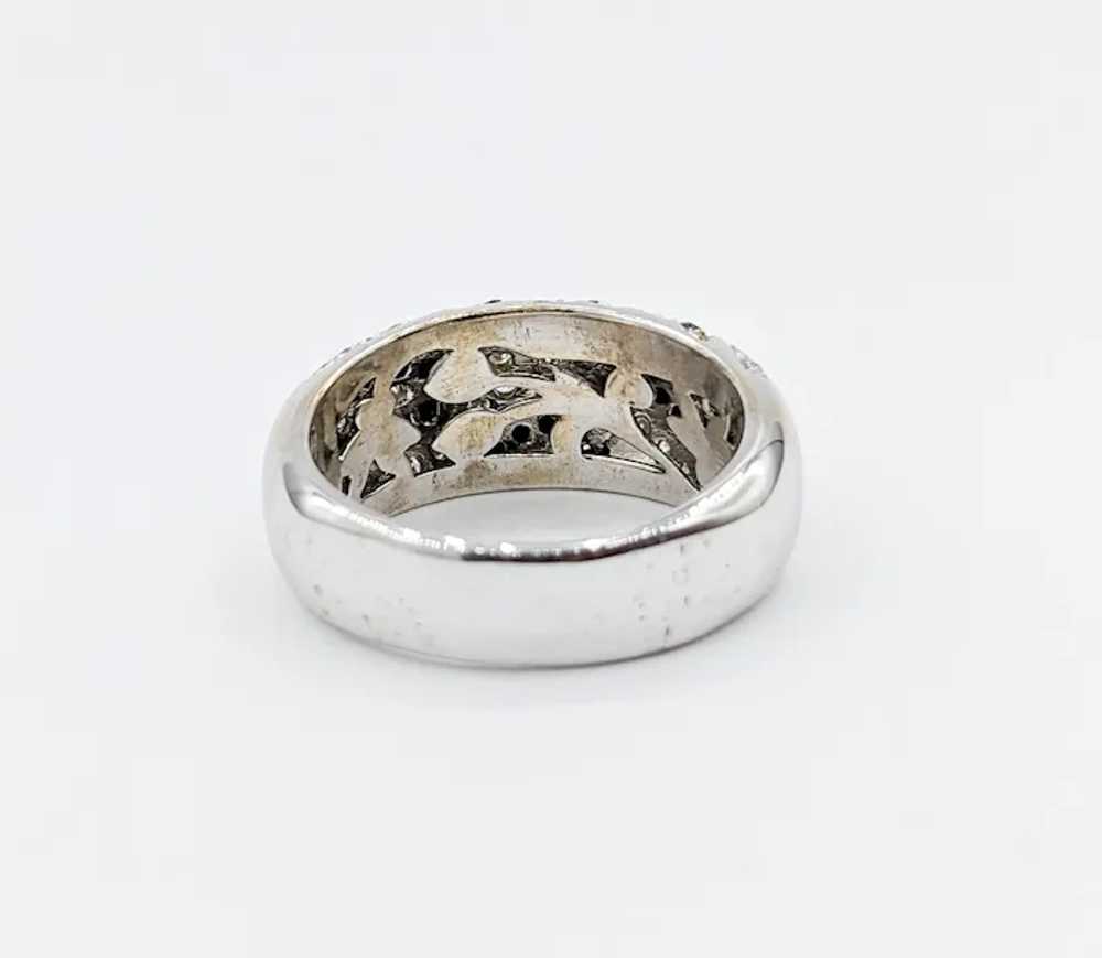 Vintage Black & White Pave Diamond Ring in 14KT W… - image 4