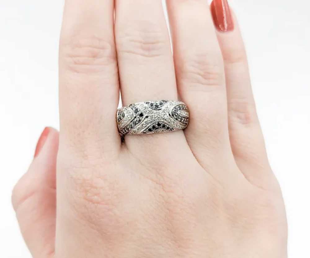 Vintage Black & White Pave Diamond Ring in 14KT W… - image 6
