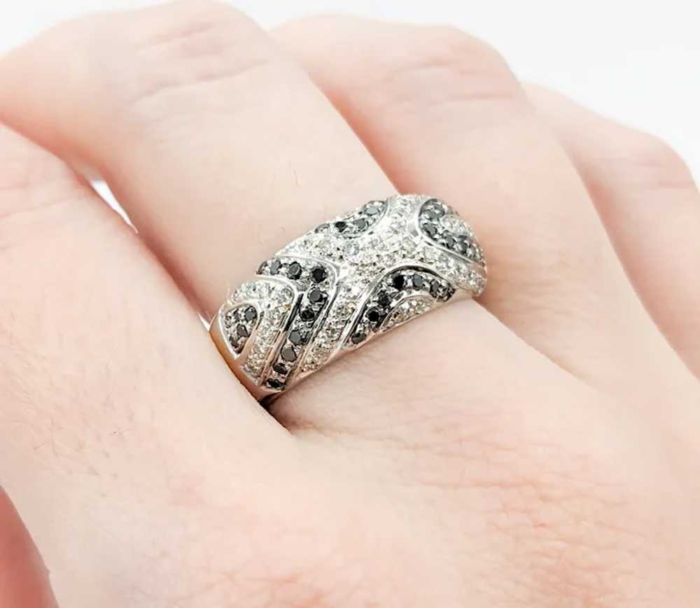 Vintage Black & White Pave Diamond Ring in 14KT W… - image 7