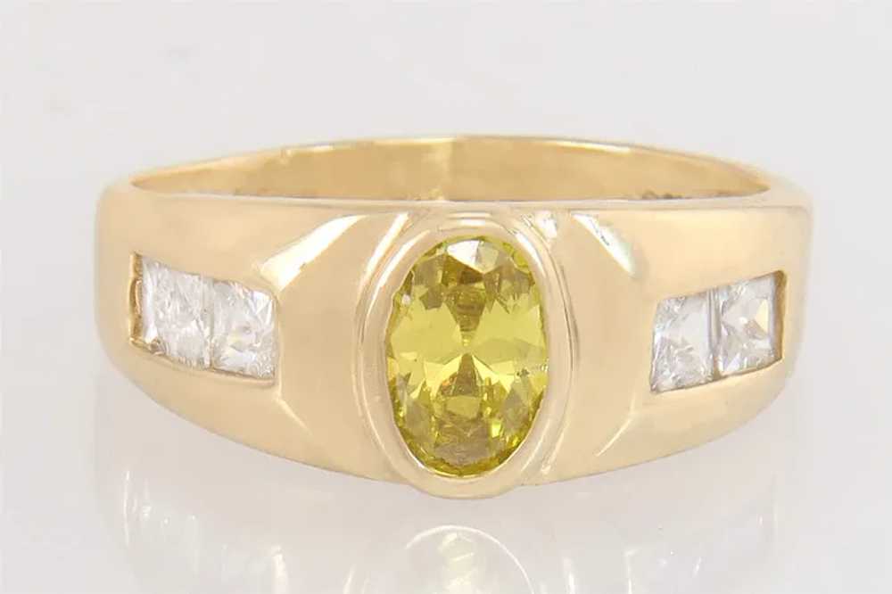 14K Yellow Gold .70ct Peridot & White Topaz Ring … - image 2