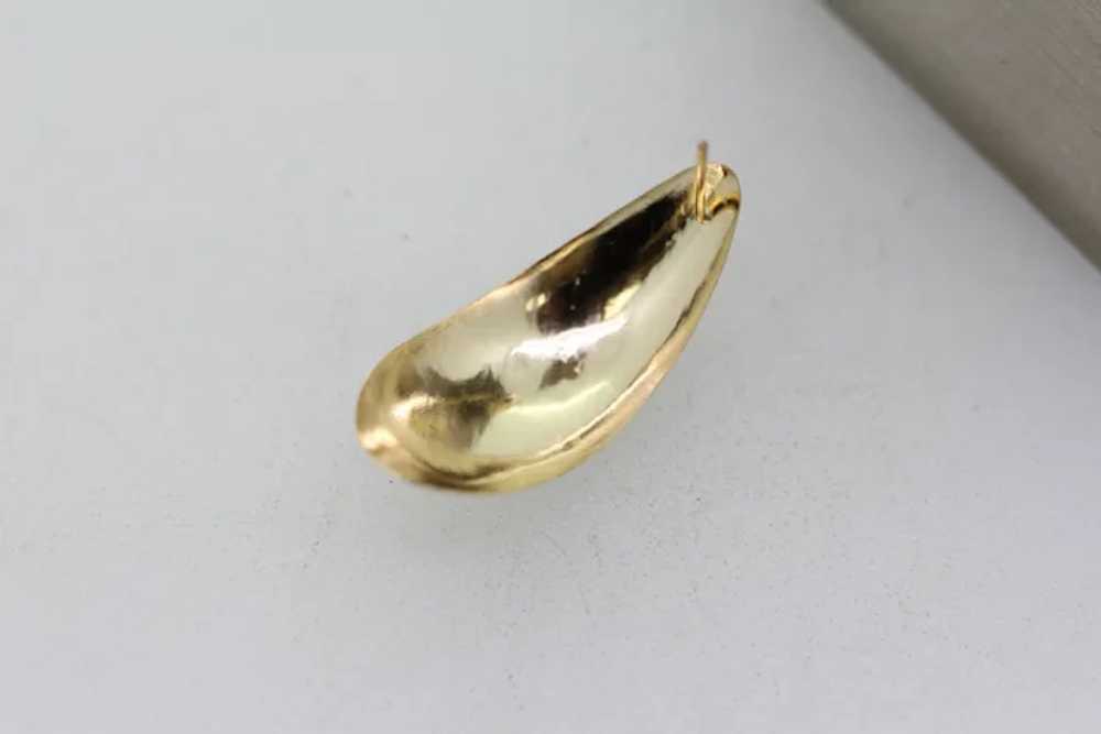 14k Yellow Gold Diamond Cut Dangle Earrings - image 3