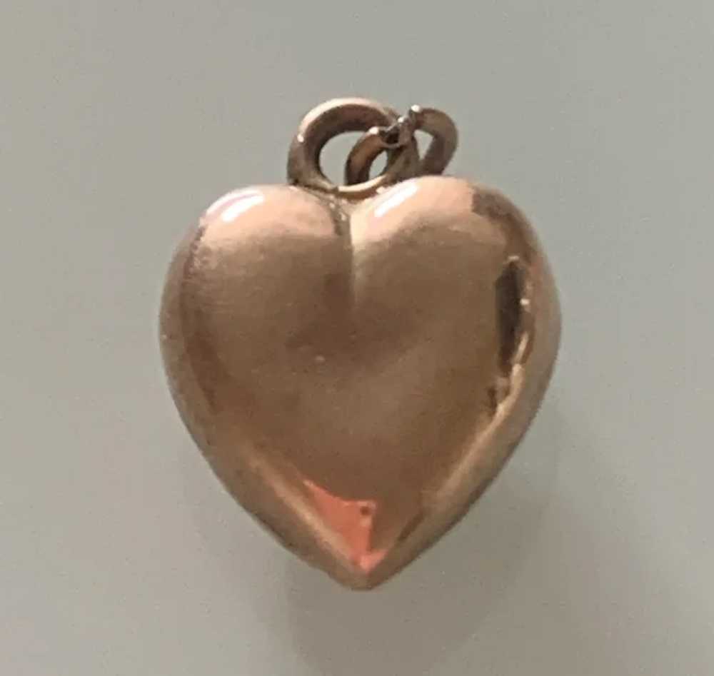 Antique Circa 1800s 9ct Rose Gold Miniature Heart - image 2