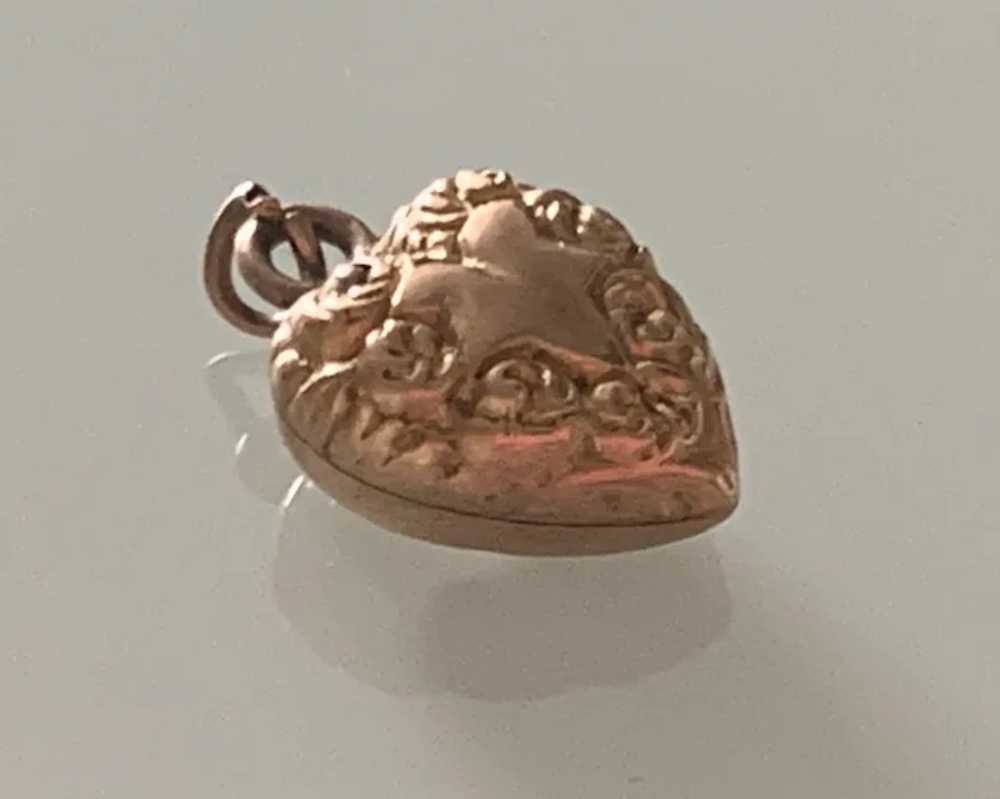 Antique Circa 1800s 9ct Rose Gold Miniature Heart - image 4