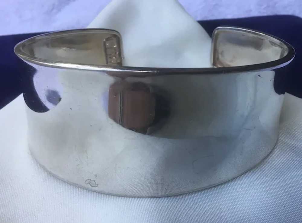 Wide 950 Sterling Silver Cuff Bracelet - image 10