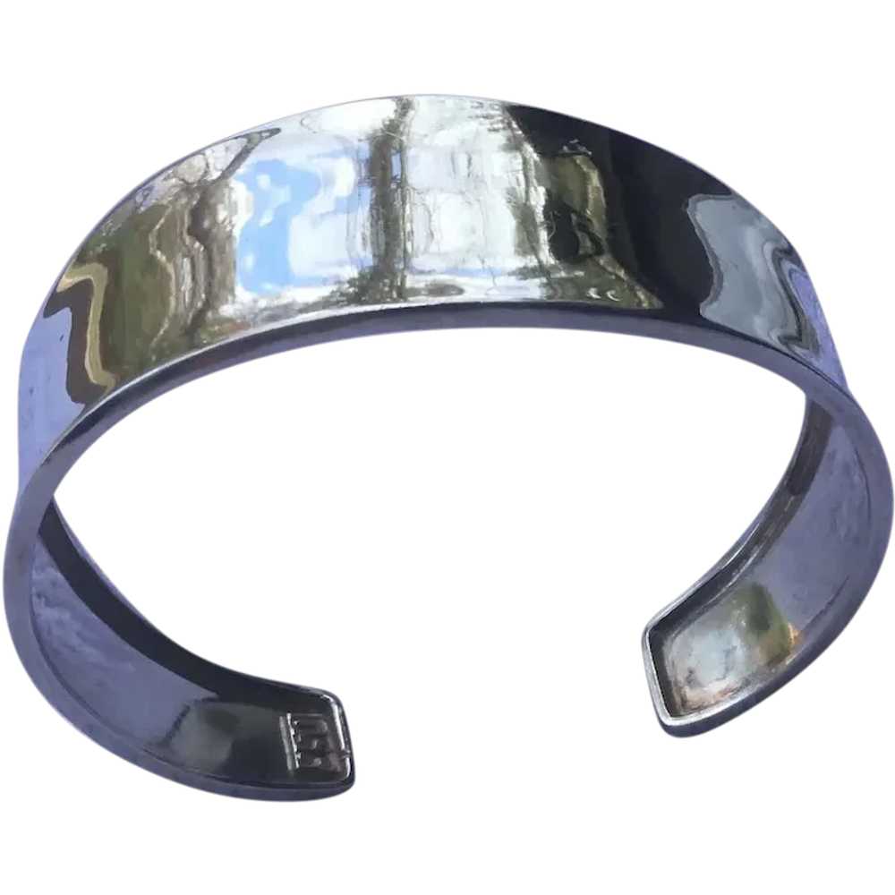 Wide 950 Sterling Silver Cuff Bracelet - image 1