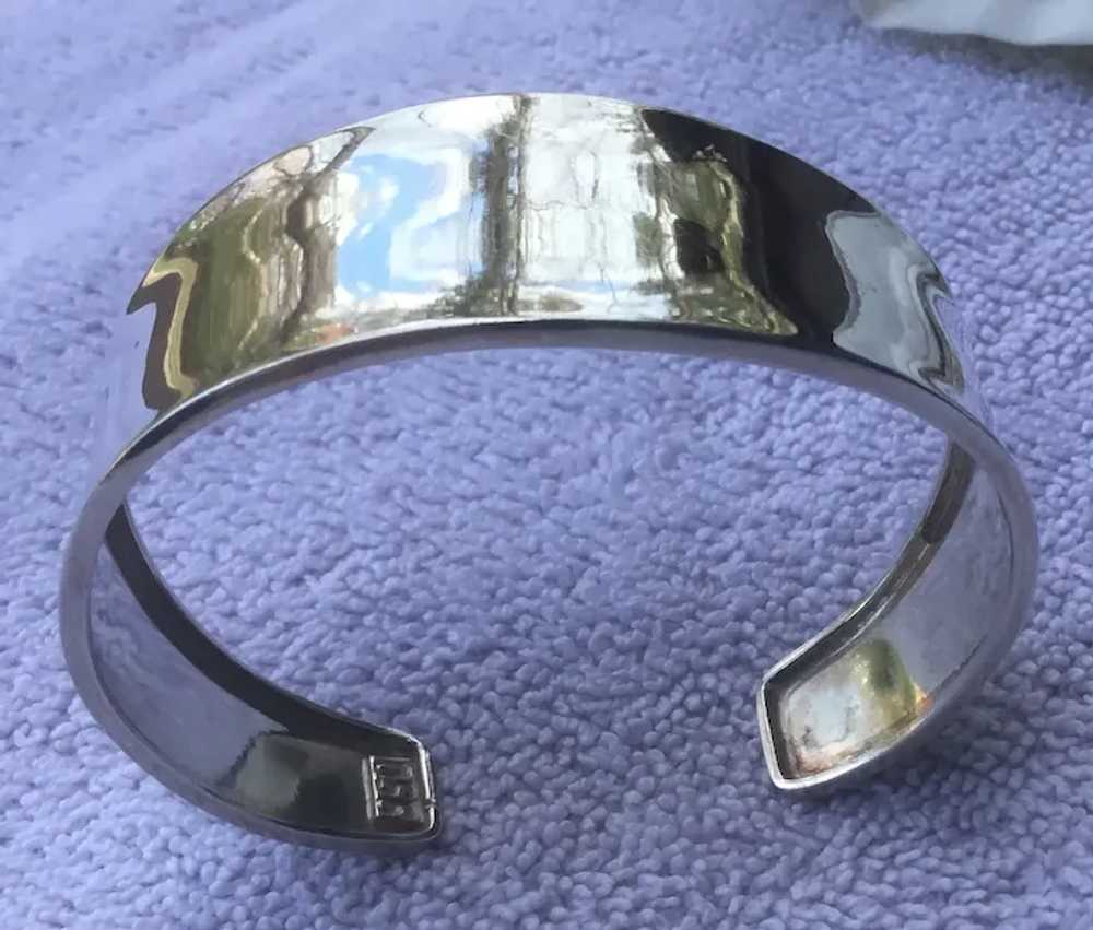 Wide 950 Sterling Silver Cuff Bracelet - image 3