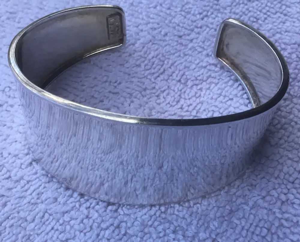 Wide 950 Sterling Silver Cuff Bracelet - image 4